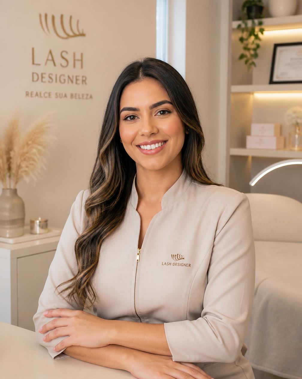 Rebeca Soares, lash designer em João Pessoa, em seu espaço de atendimento